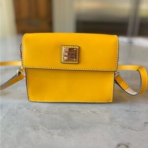 Dooney & Bourke Beacon Small East/West Flap Crossbody Mustard NWOT